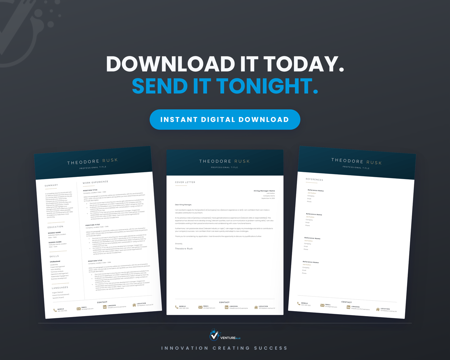 Theodore Rusk CV template 20