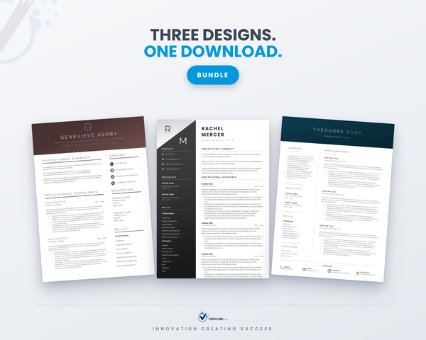 Value CV Bundle | 3 Premium Designs