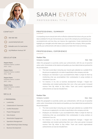 Sarah Everton | CV Template