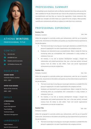Athena Winters | CV Template