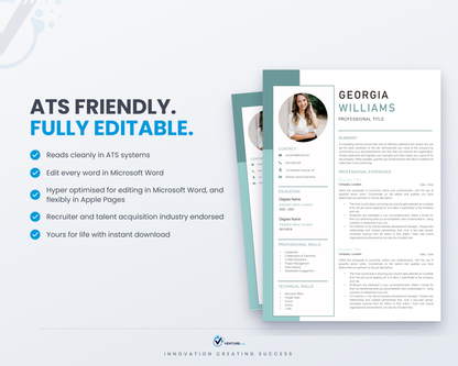 ATS friendly and fully editable
