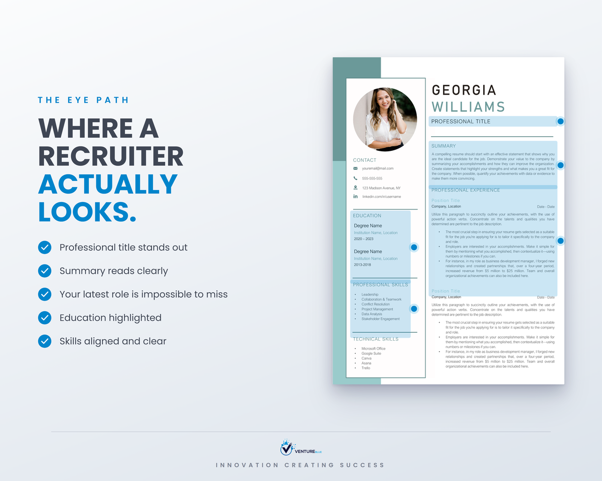 The recruiter eye path across the layout