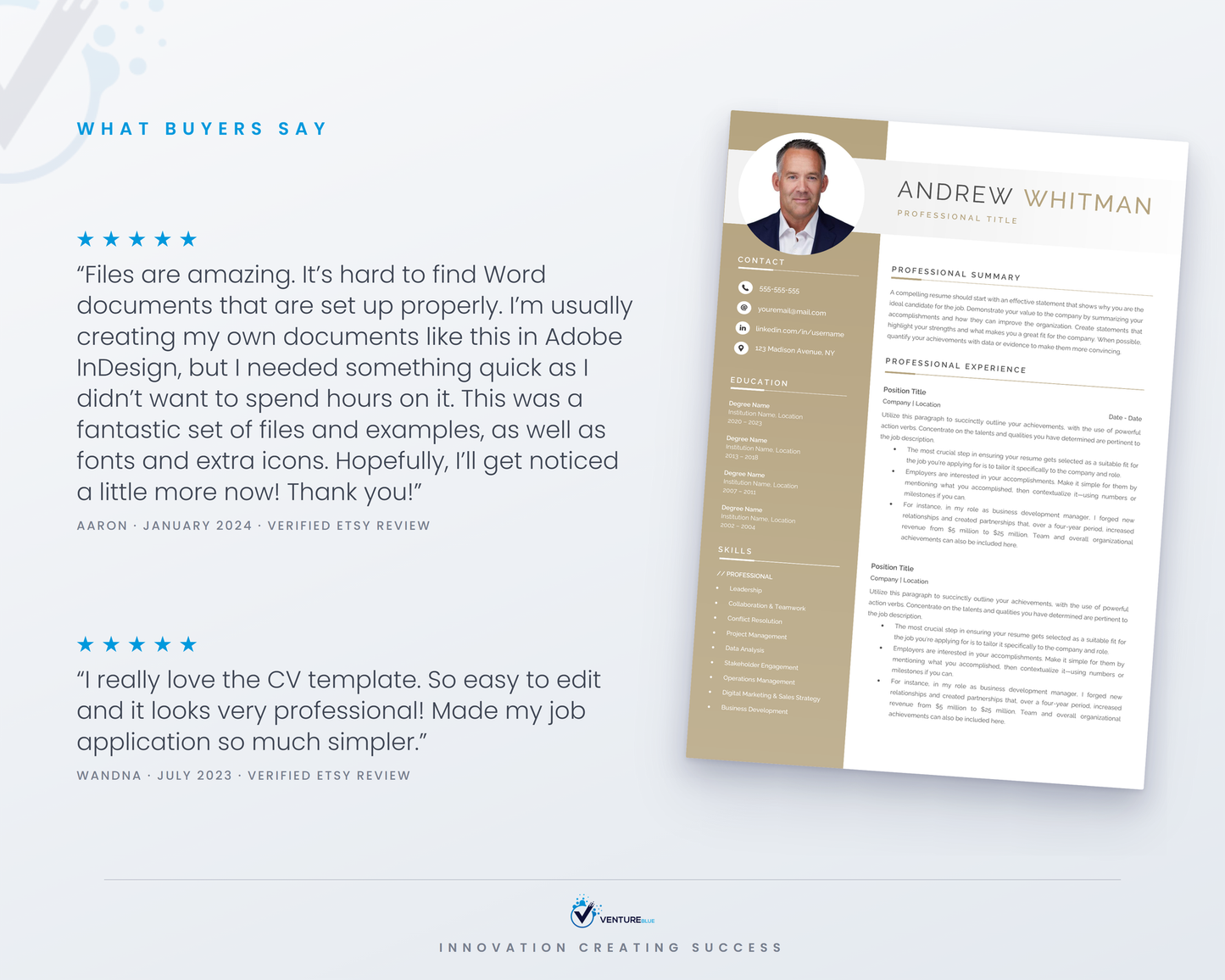 Five star verified buyer reviews