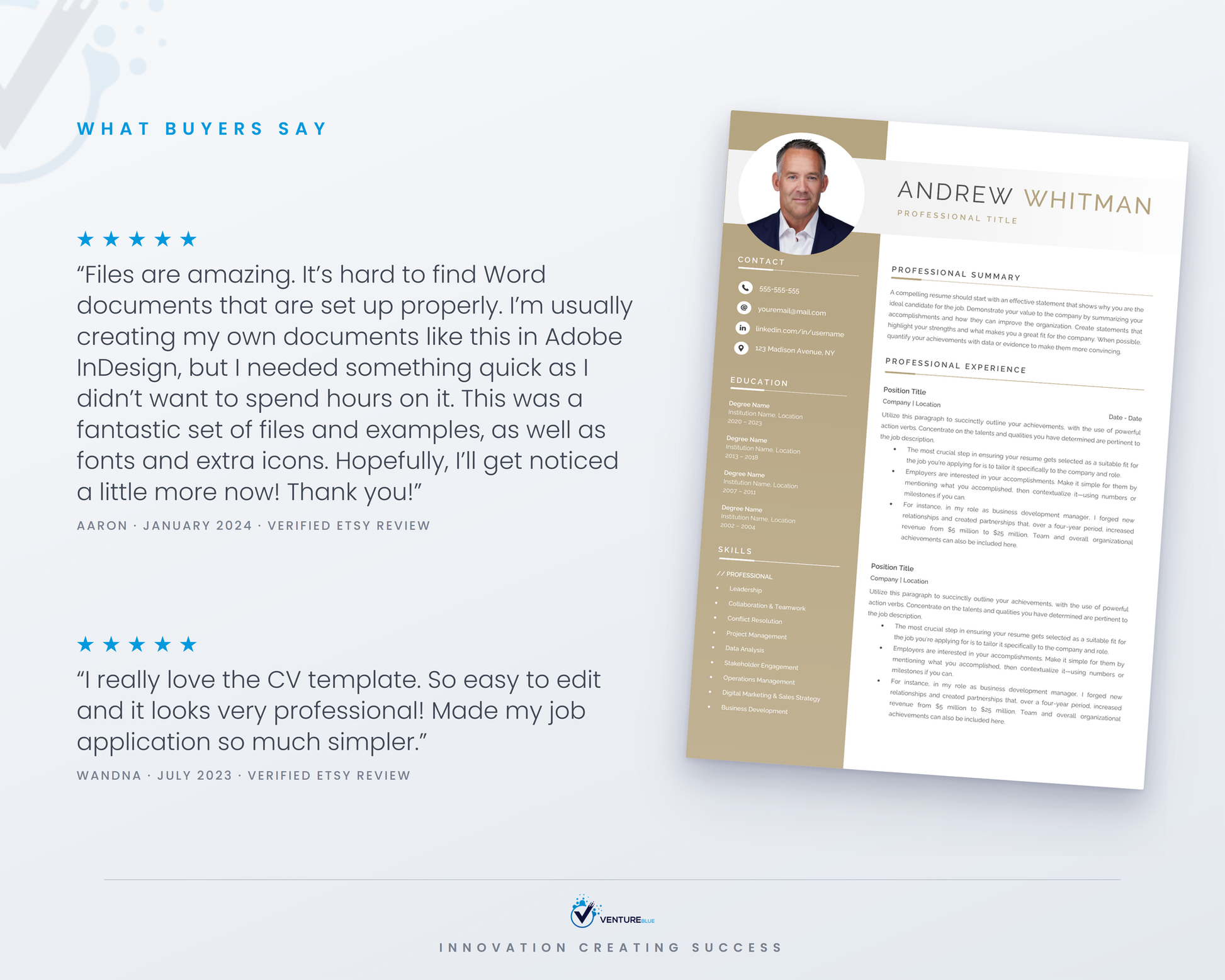 Five star verified buyer reviews