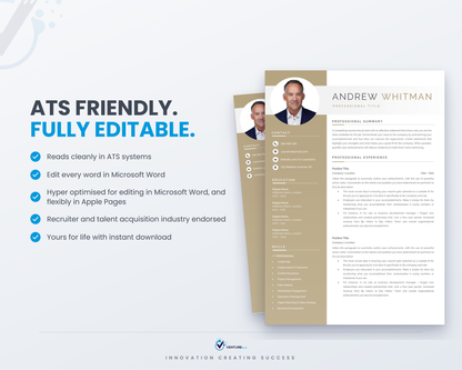 ATS friendly and fully editable