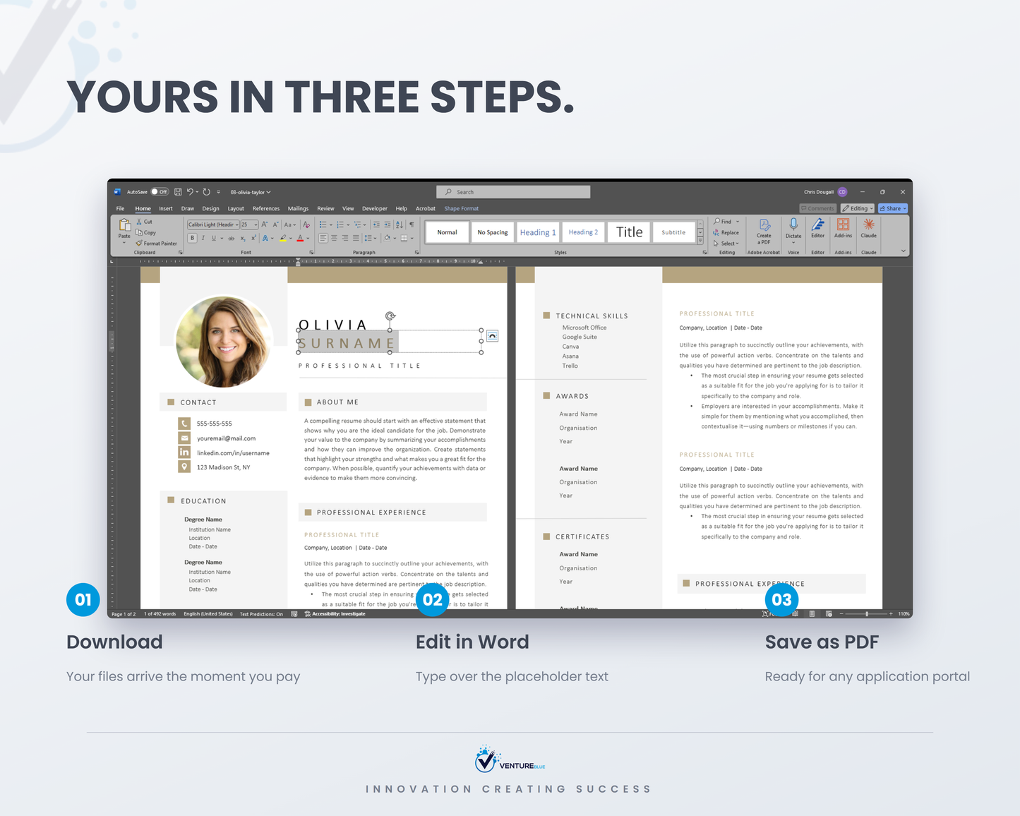 Olivia Taylor CV template 11
