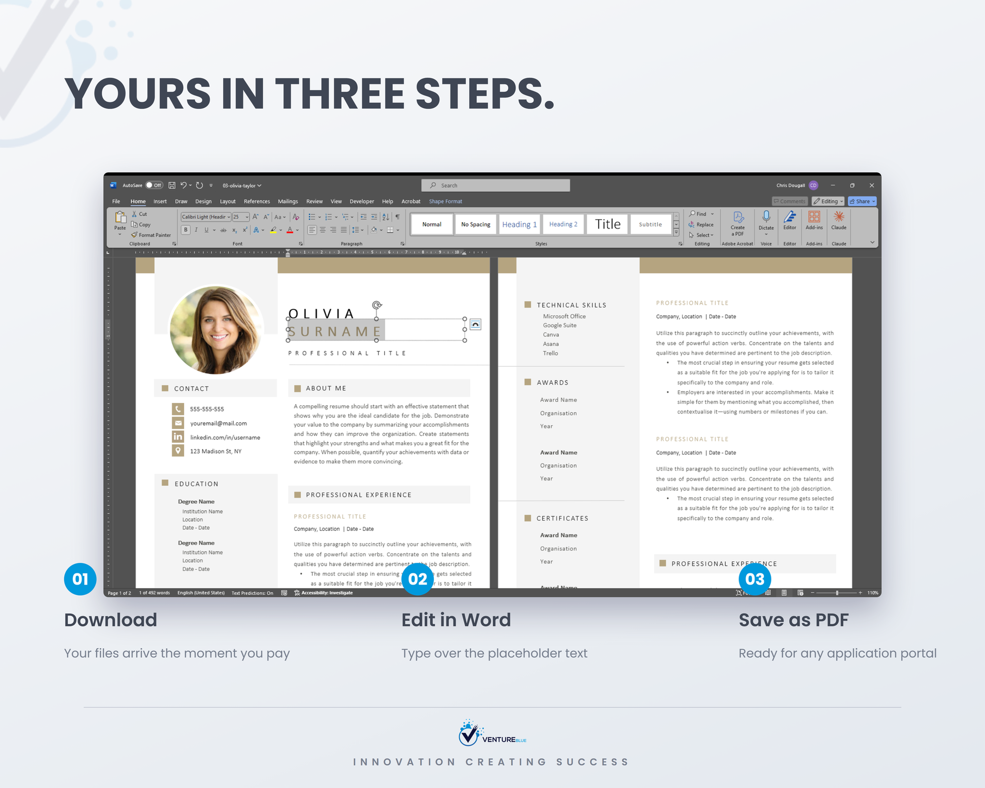 Olivia Taylor CV template 11