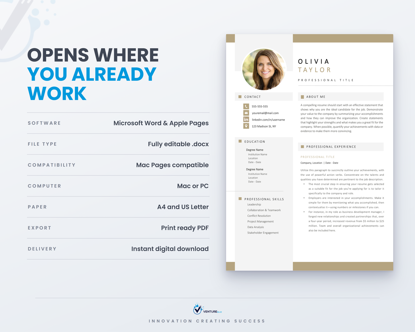 Olivia Taylor CV template 12