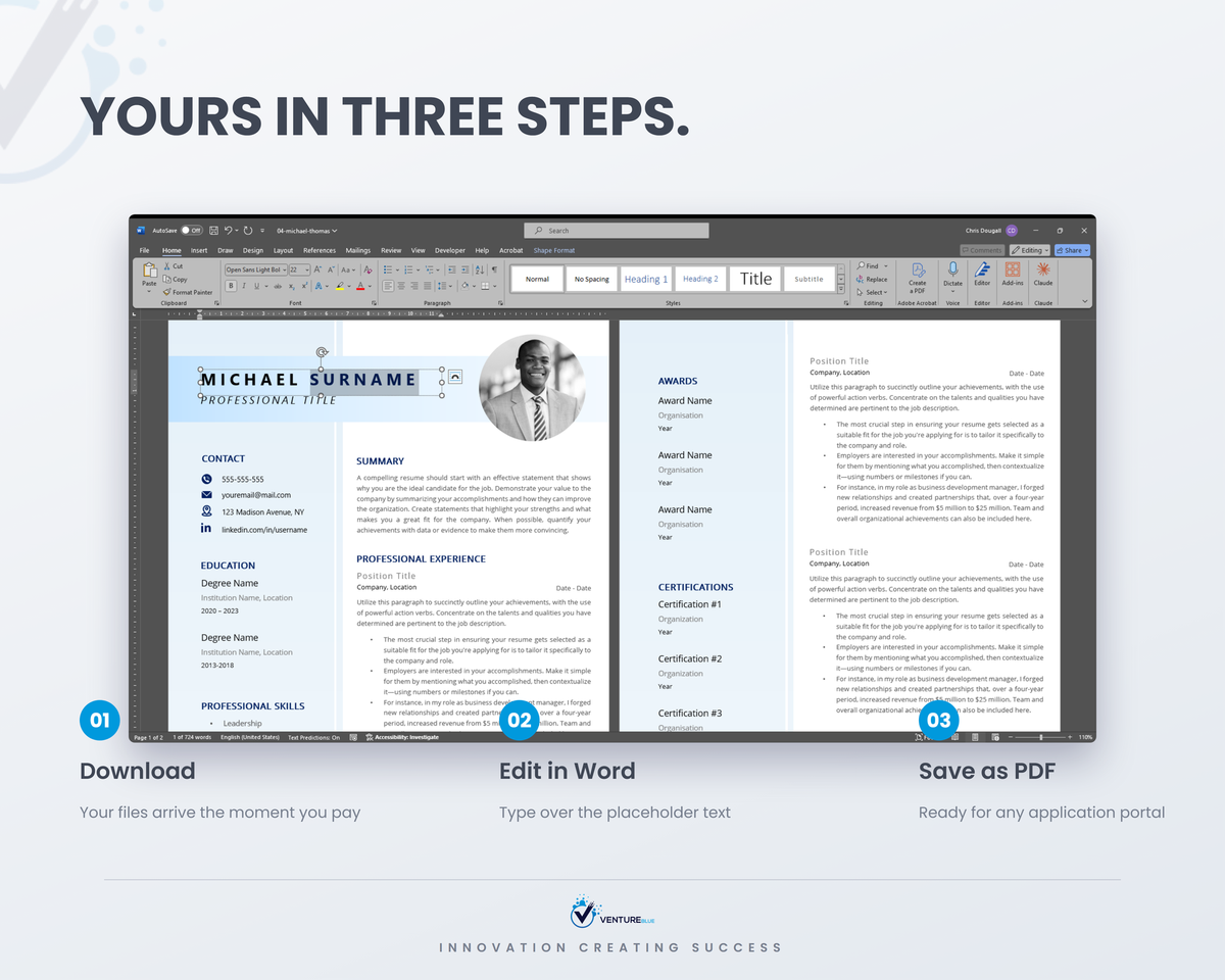 Michael Thomas CV template 11