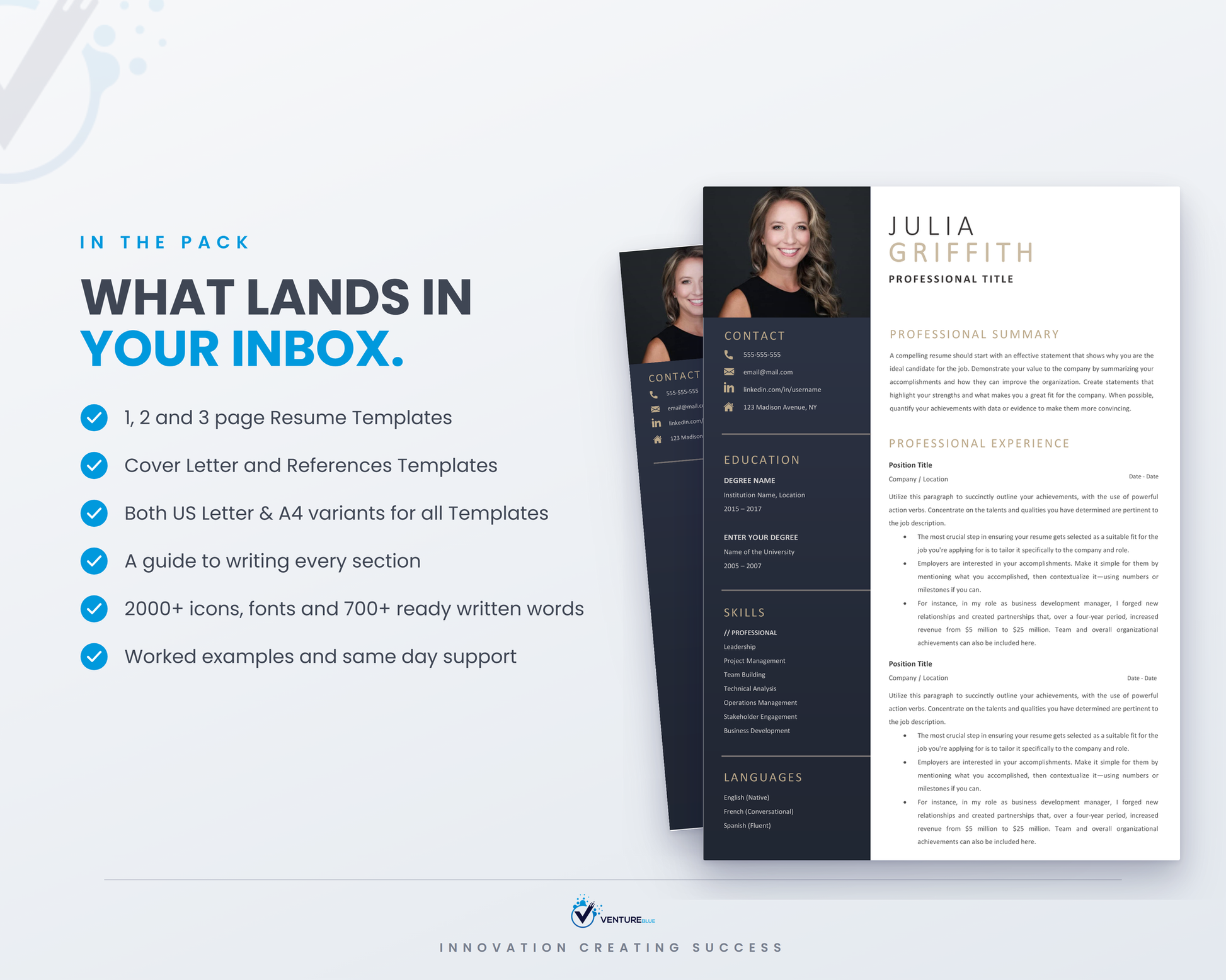 What lands in your inbox, full document suite