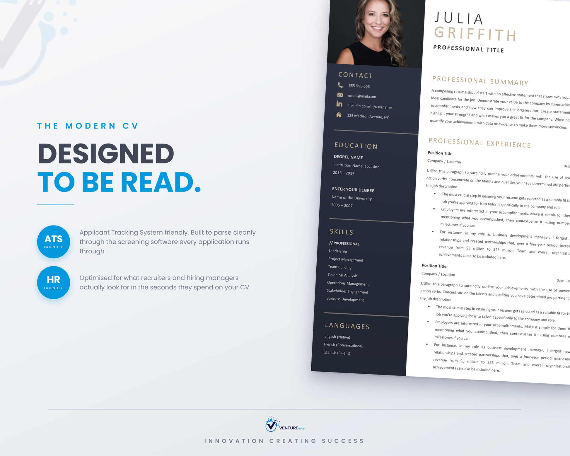 Designed to be read by ATS and HR
