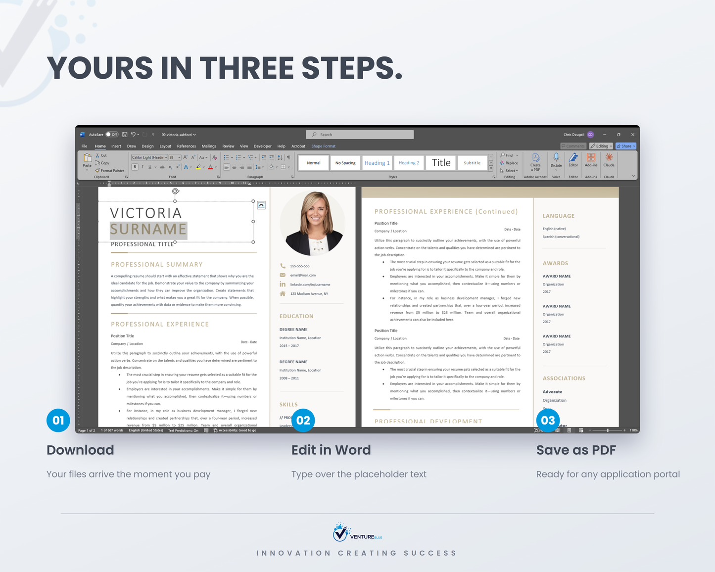 Victoria Ashford CV template 11