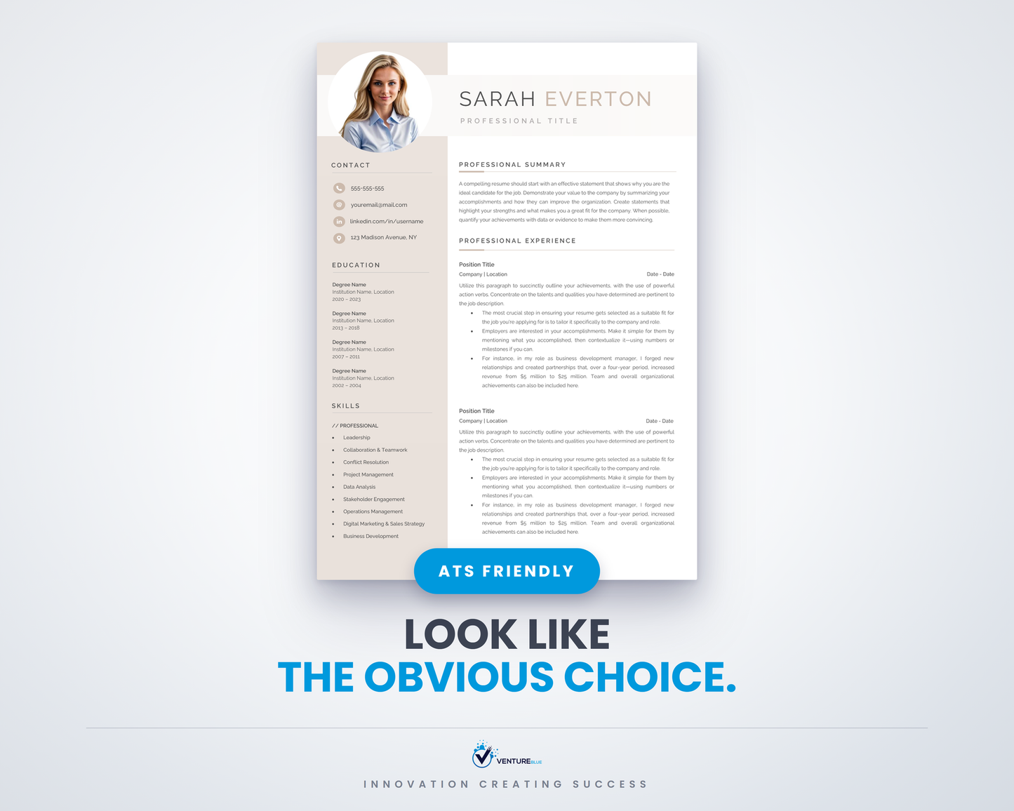 Sarah Everton CV template 01