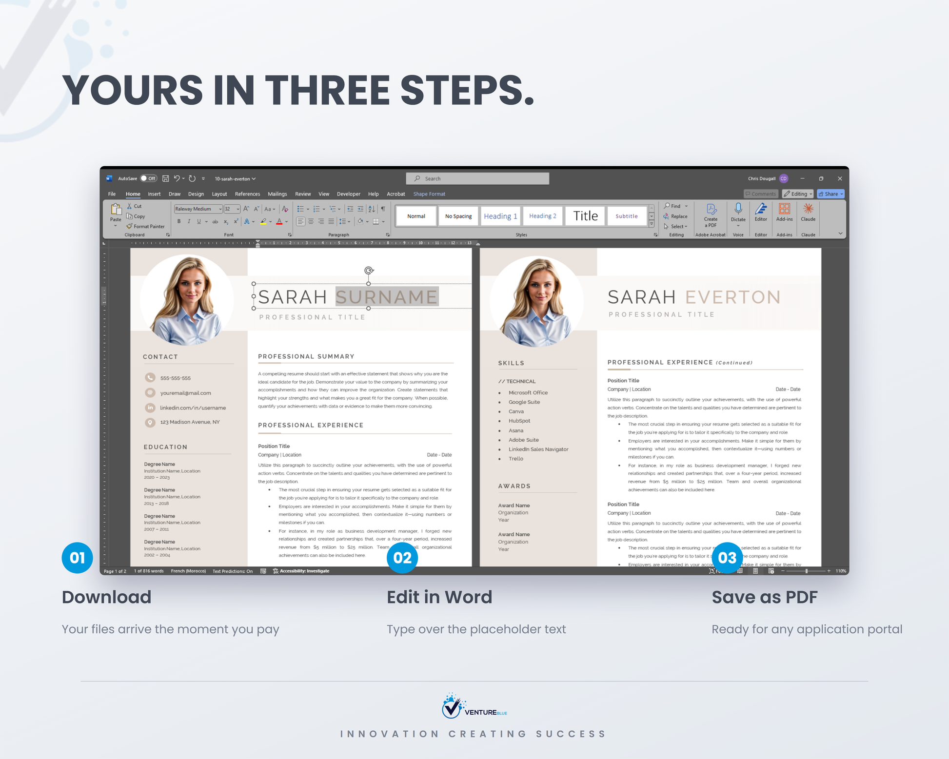 Sarah Everton CV template 11