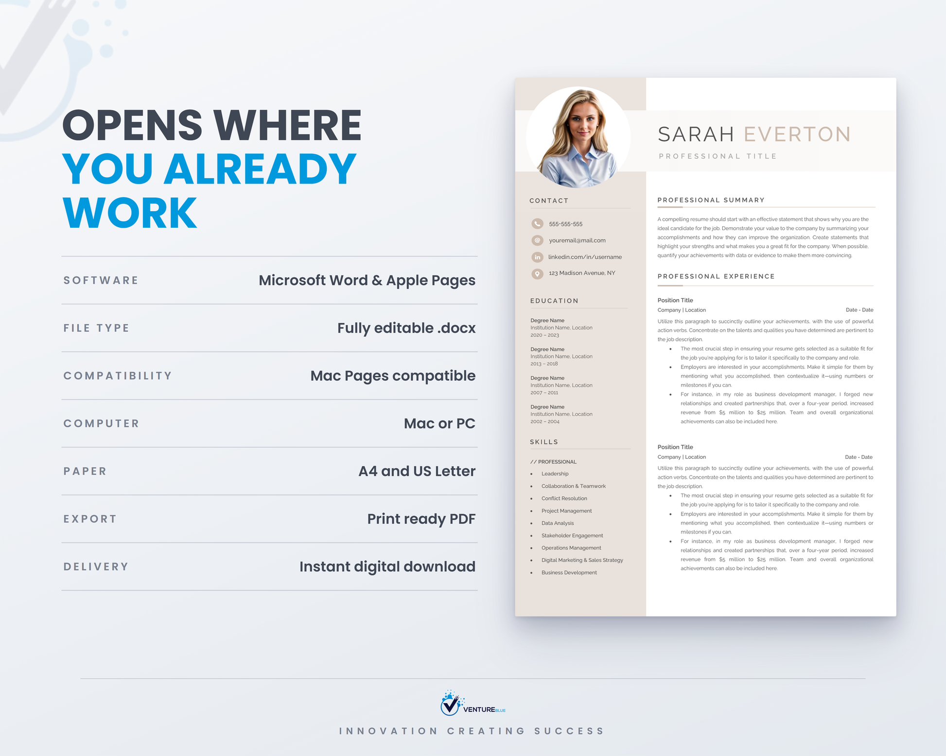 Sarah Everton CV template 12