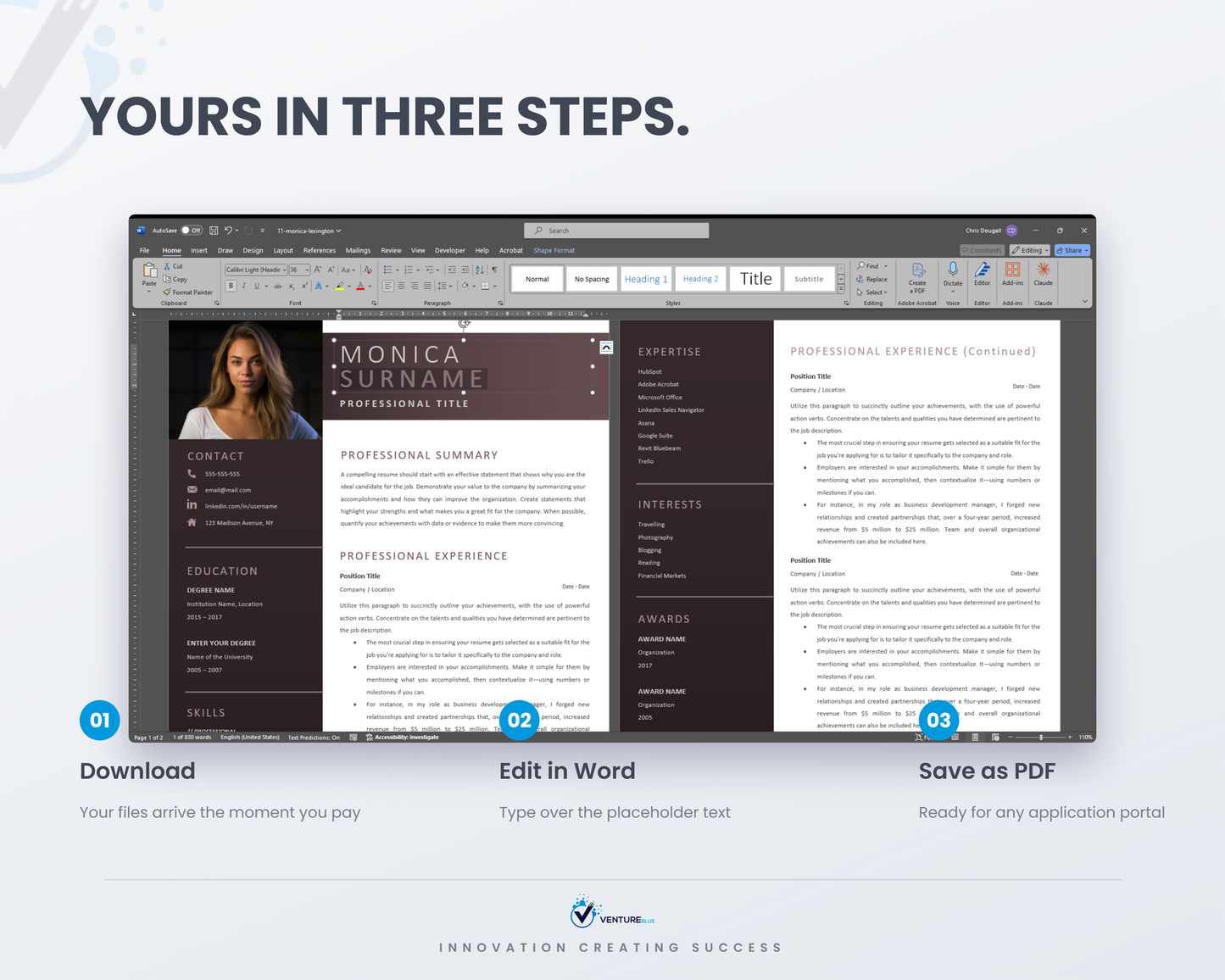 Monica Lexington CV template 11