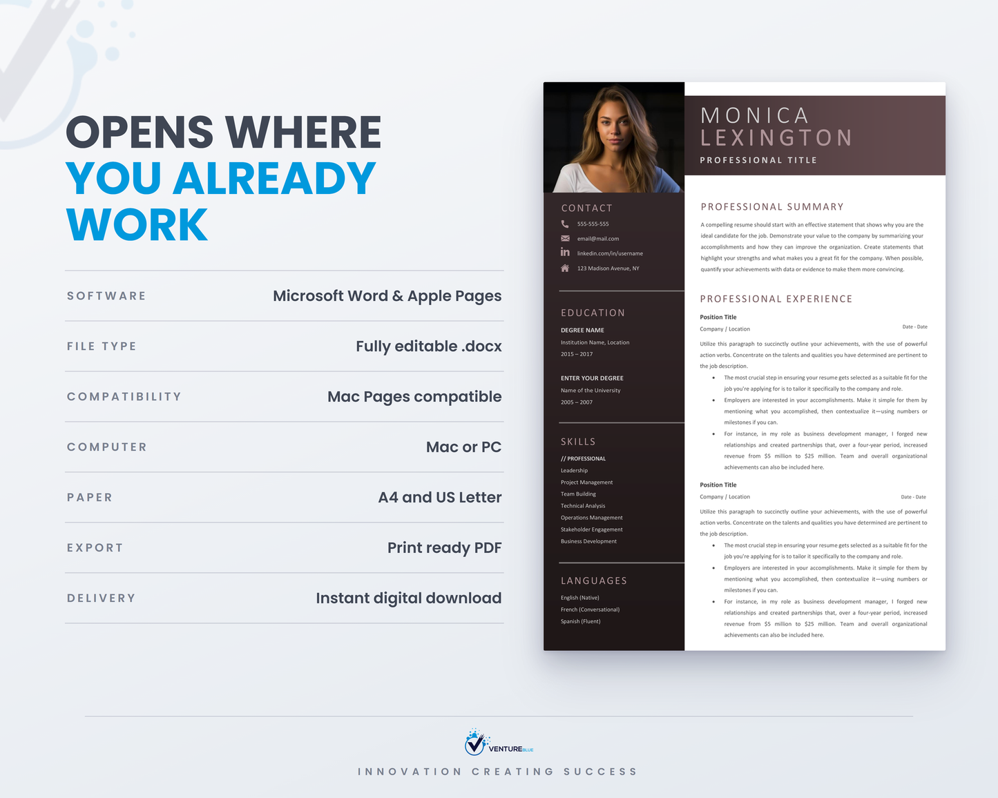 Monica Lexington CV template 12