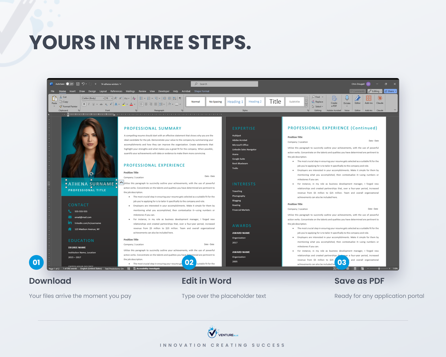 Athena Winters CV template 11
