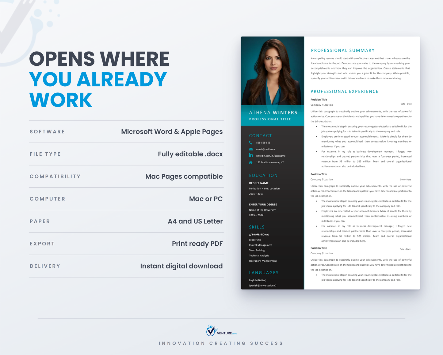 Athena Winters CV template 12