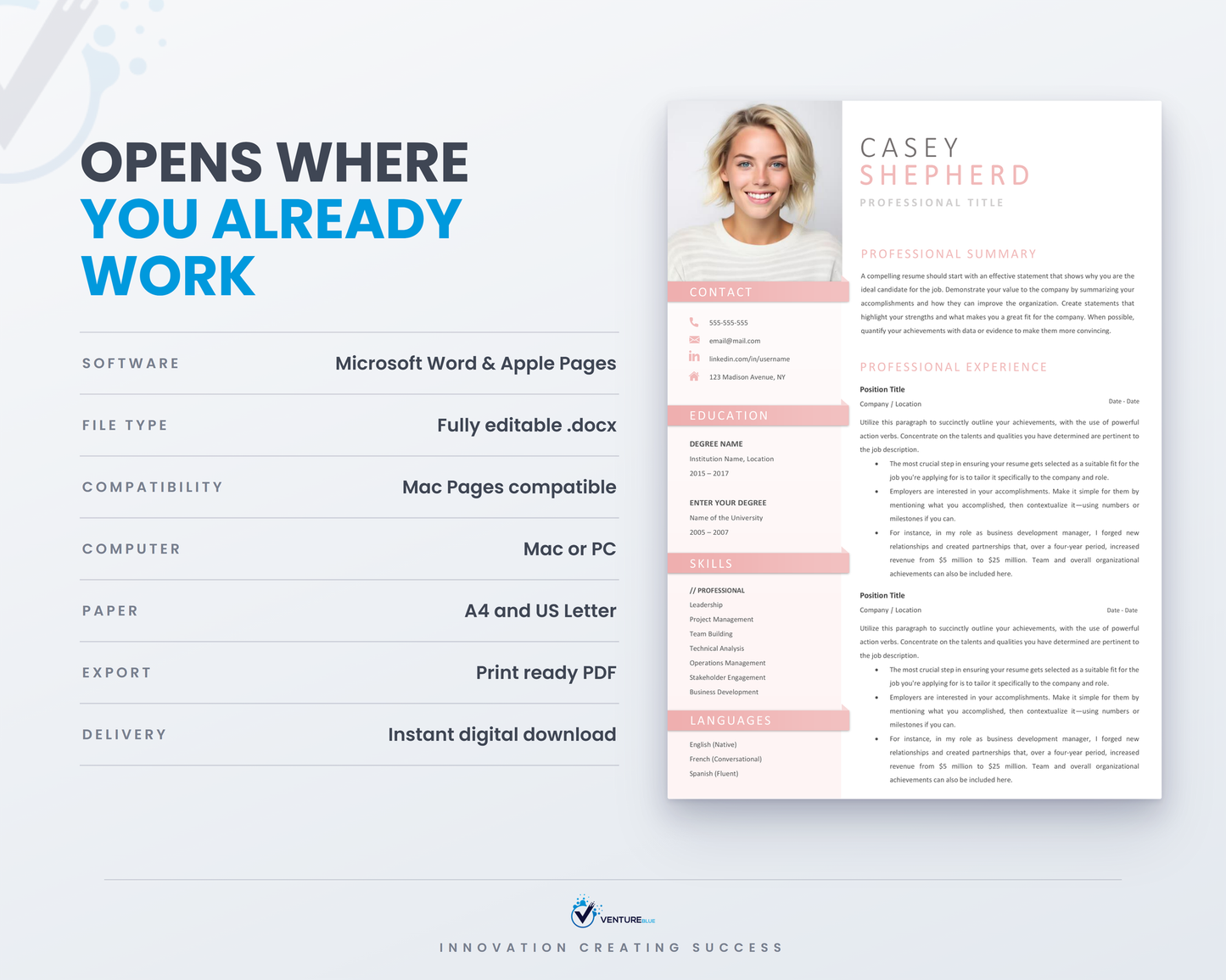 Casey Shepherd CV template 12