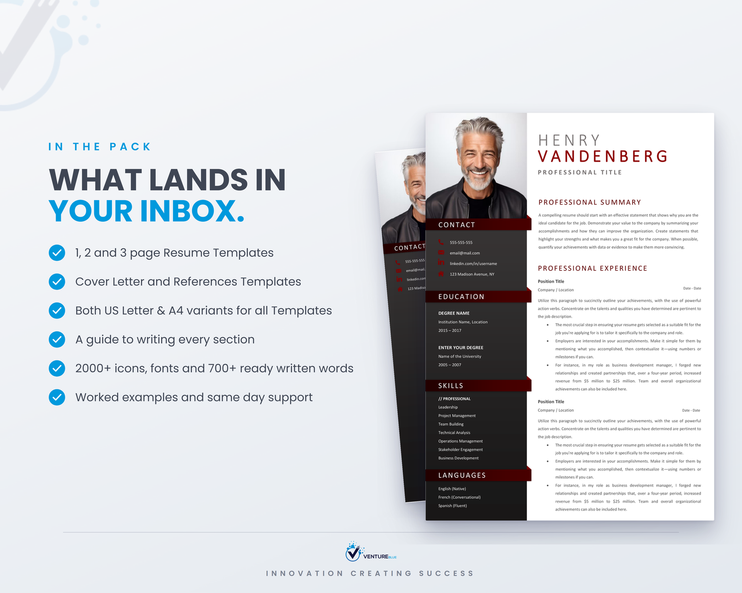 Henry Vandenberg CV template 03