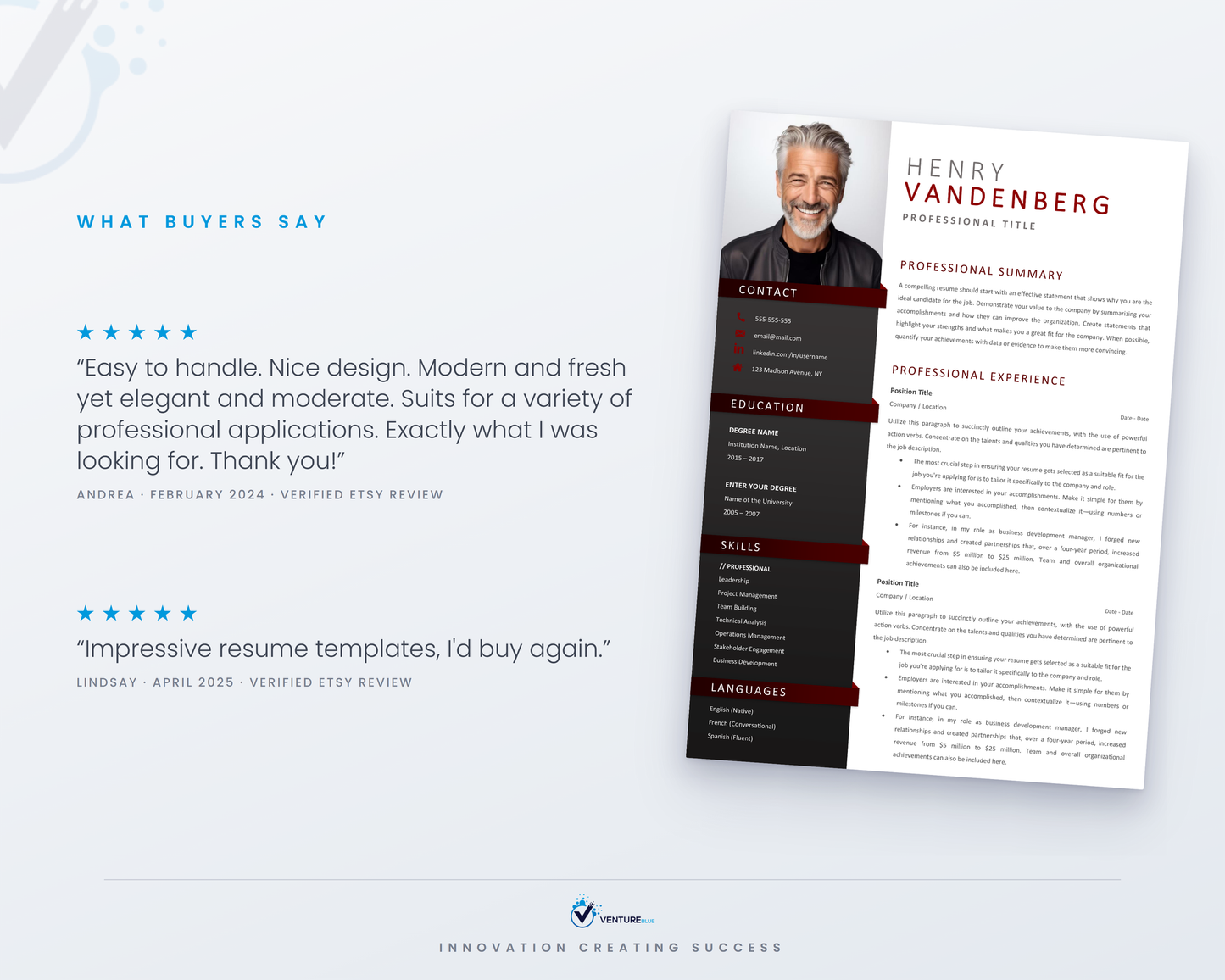 Henry Vandenberg CV template 05