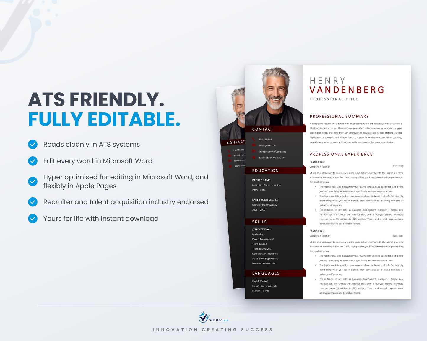 Henry Vandenberg CV template 08