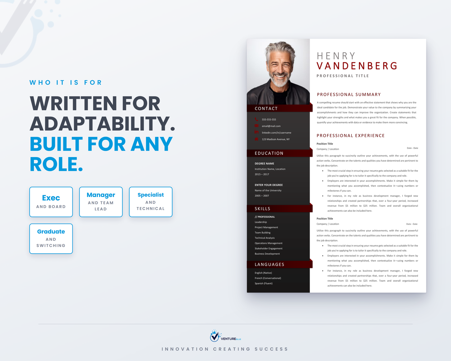 Henry Vandenberg CV template 16