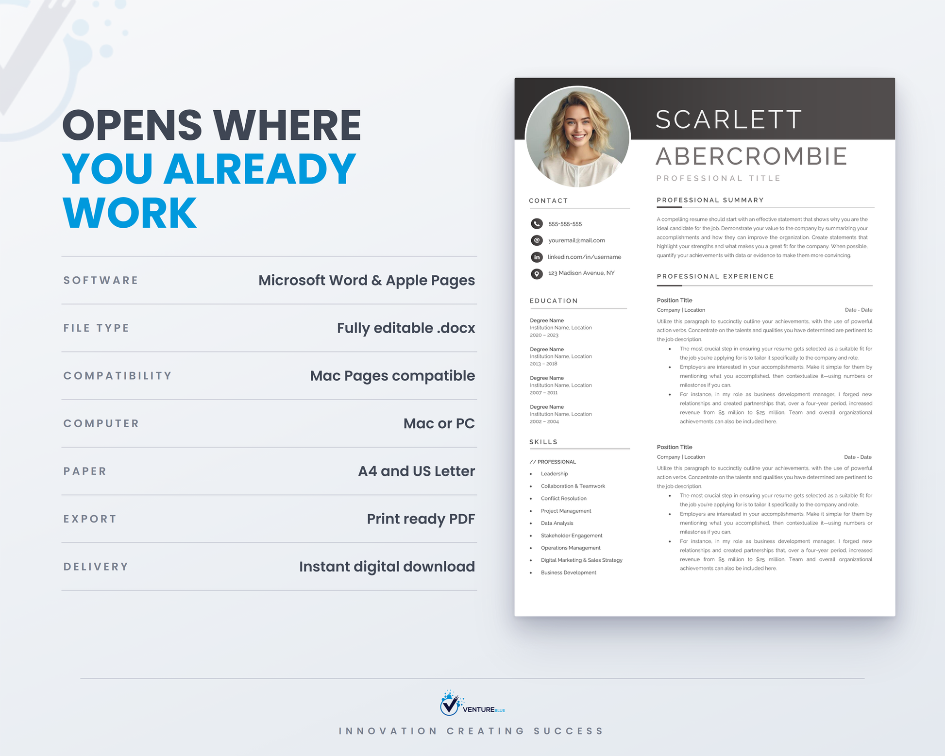 Scarlett Abercrombie CV template 12