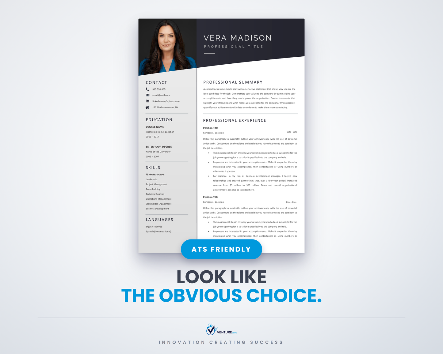 Vera Madison CV template 01