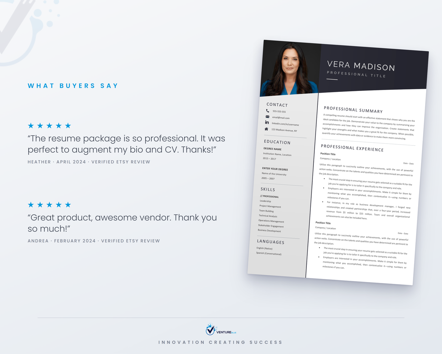 Vera Madison CV template 05