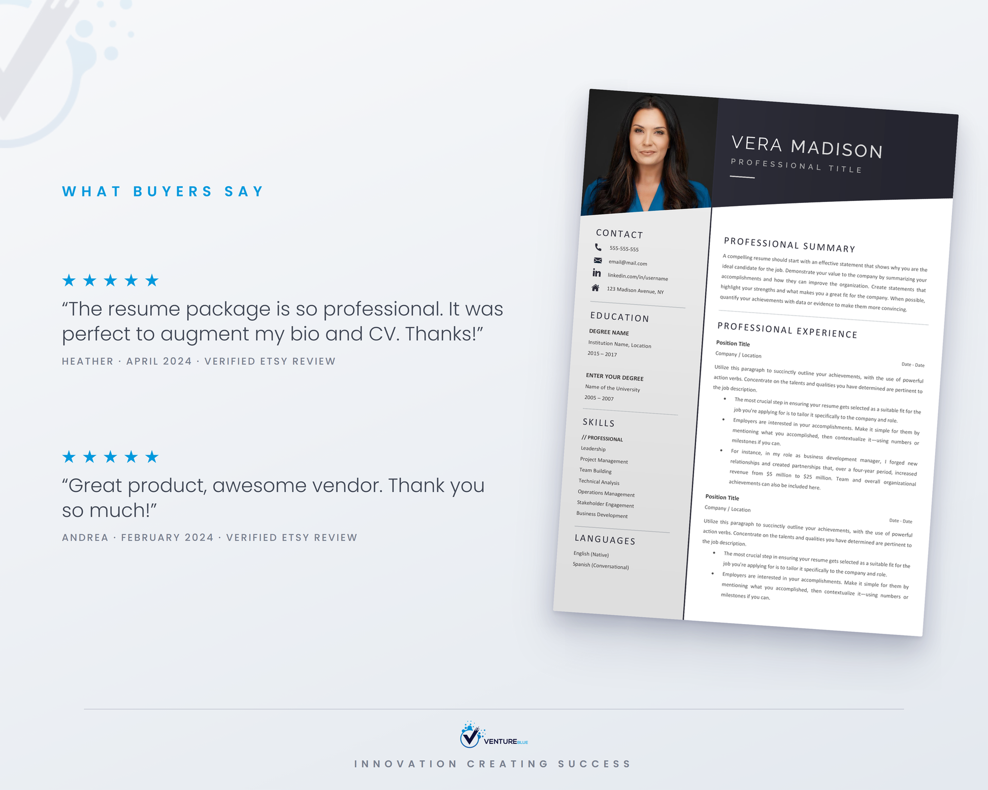 Vera Madison CV template 05