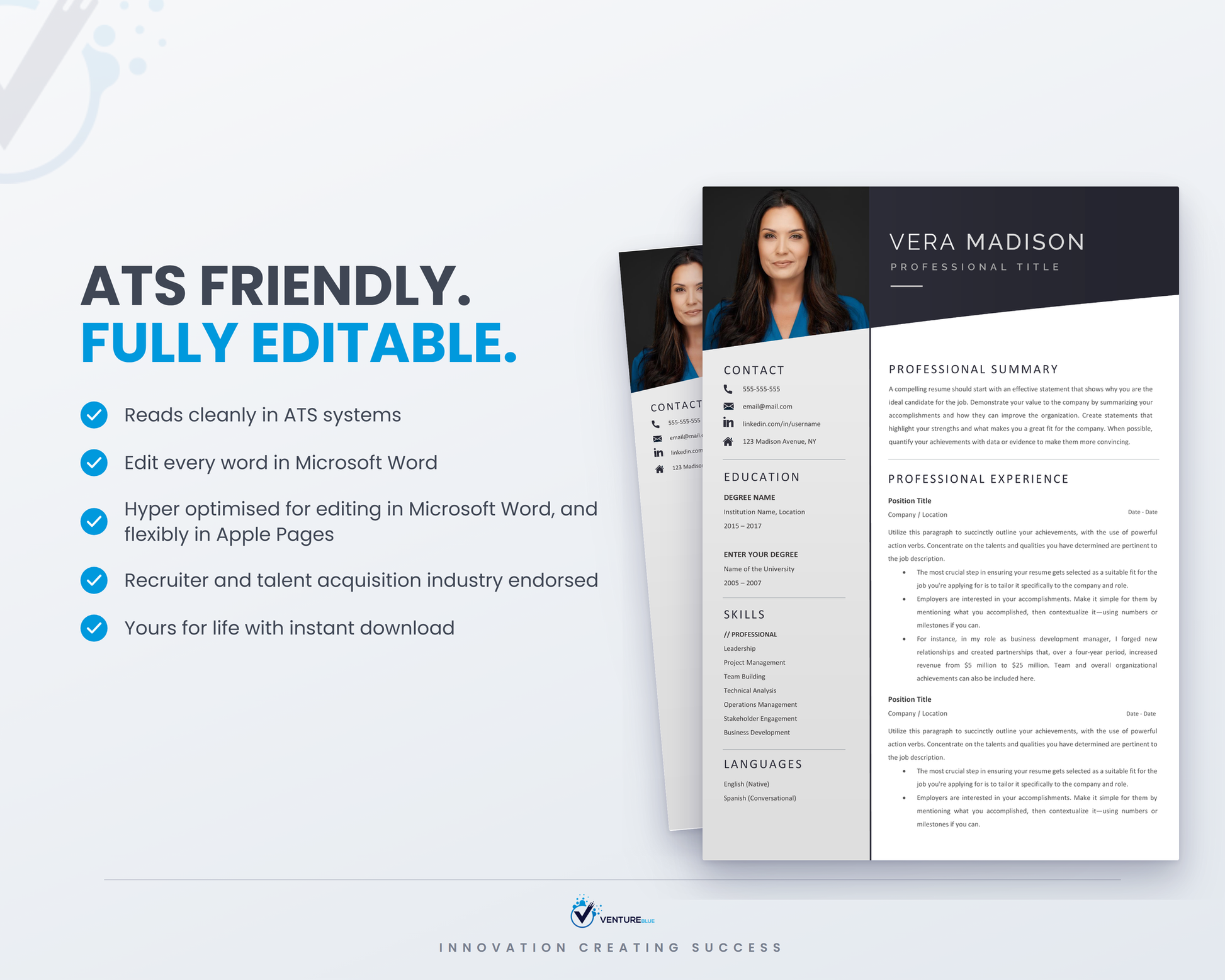 Vera Madison CV template 08