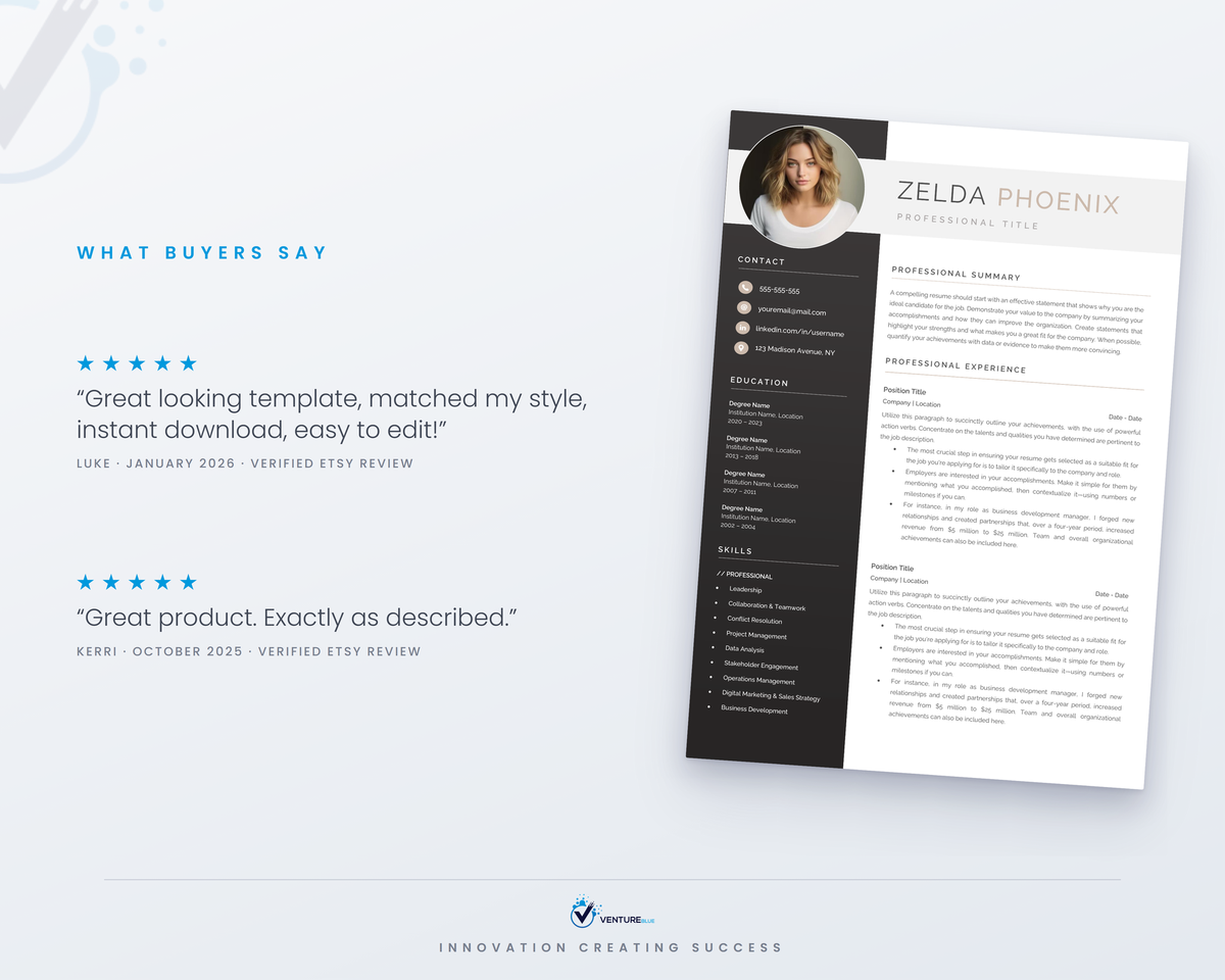 Zelda Phoenix CV template 05