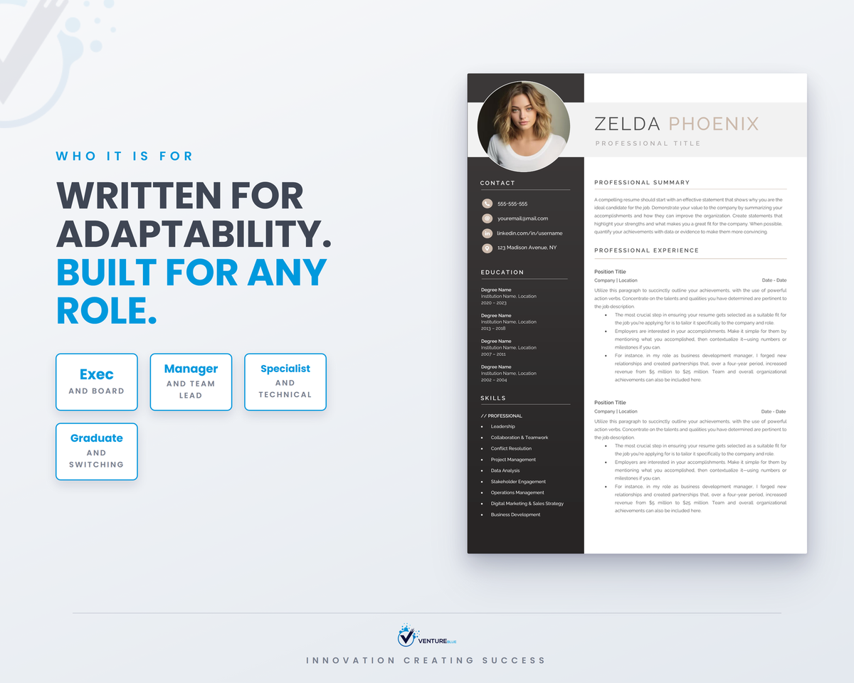 Zelda Phoenix CV template 16