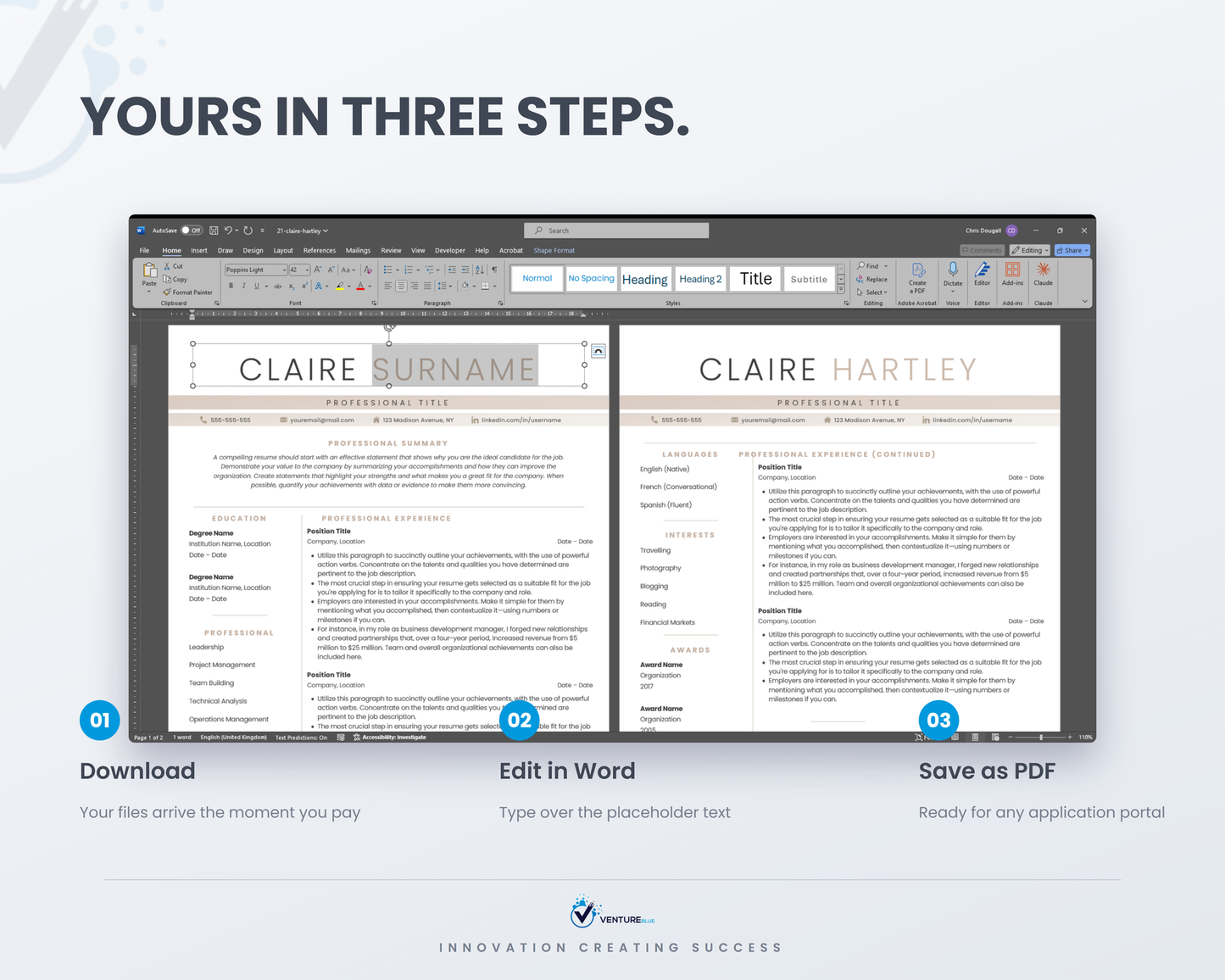 Claire Hartley CV template 11