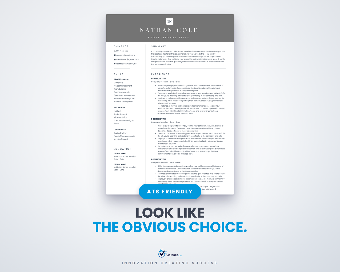 Nathan Cole CV template 01