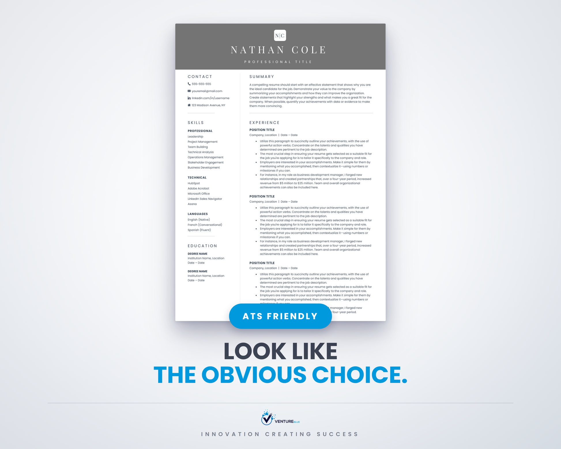 Nathan Cole CV template 01