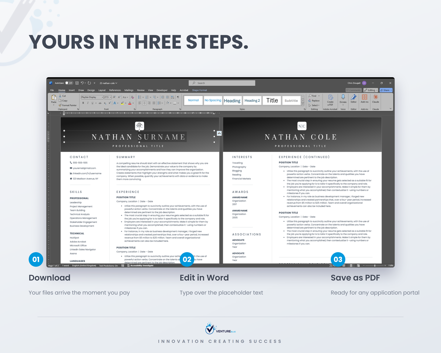 Nathan Cole CV template 11
