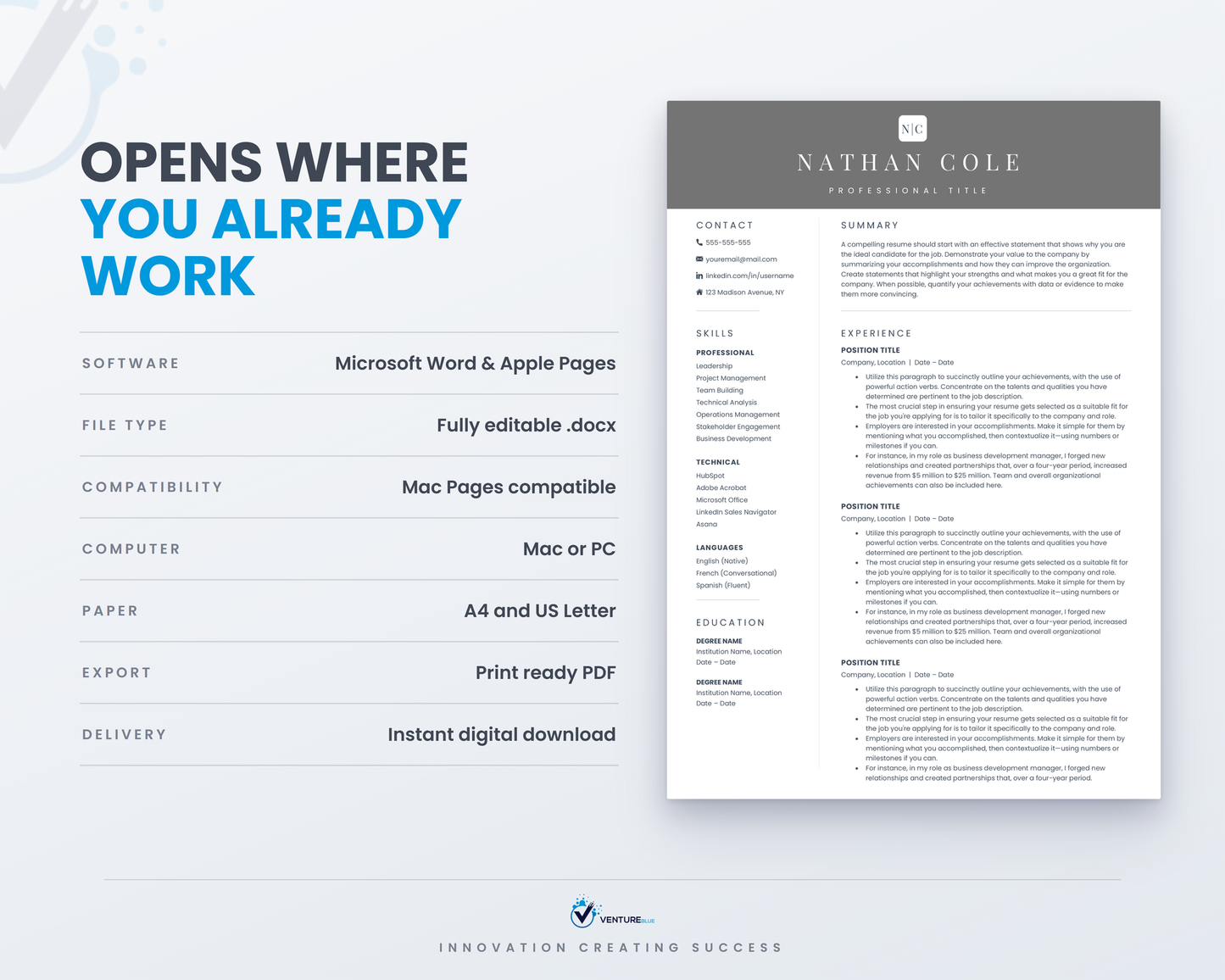 Nathan Cole CV template 12