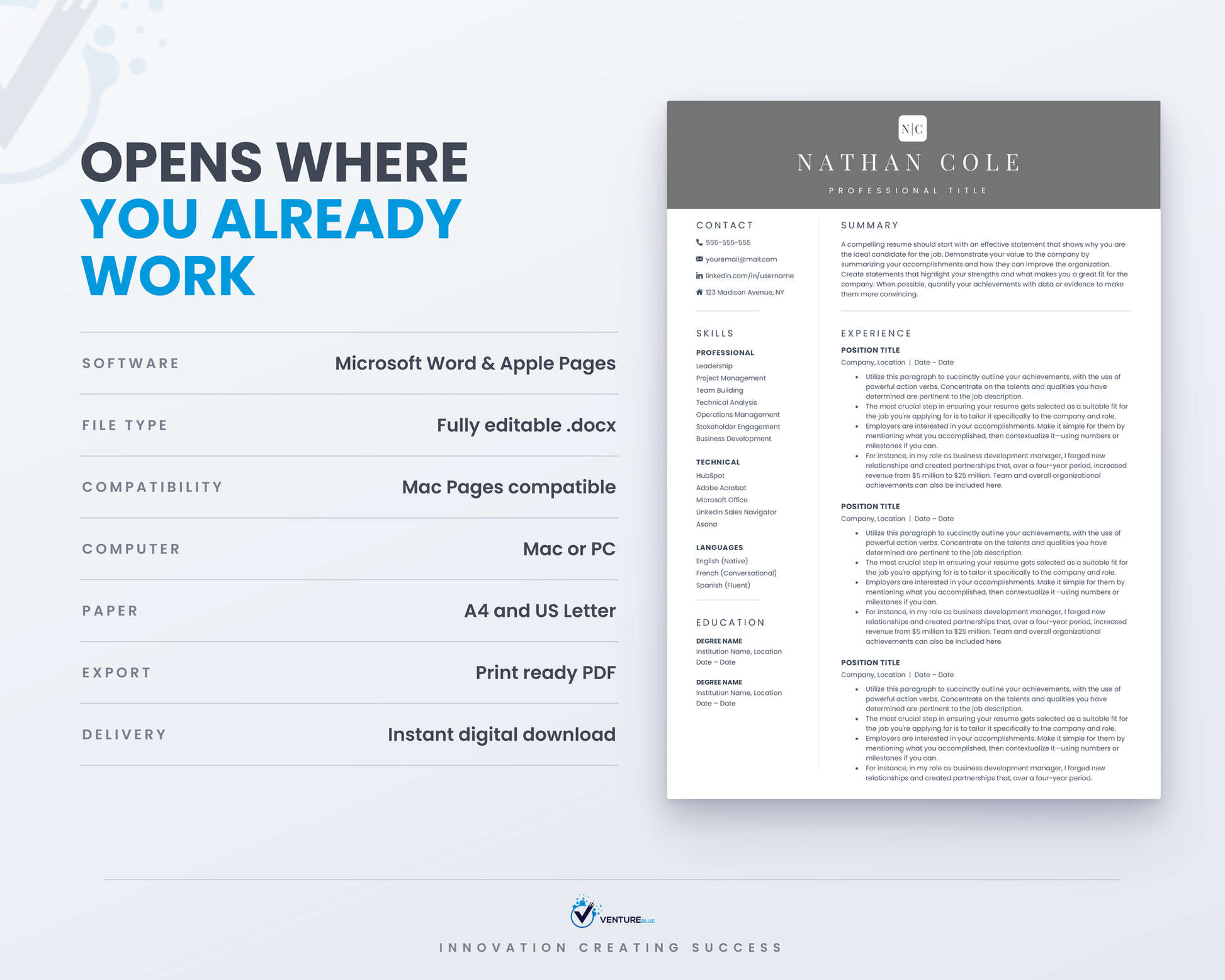 Nathan Cole CV template 12