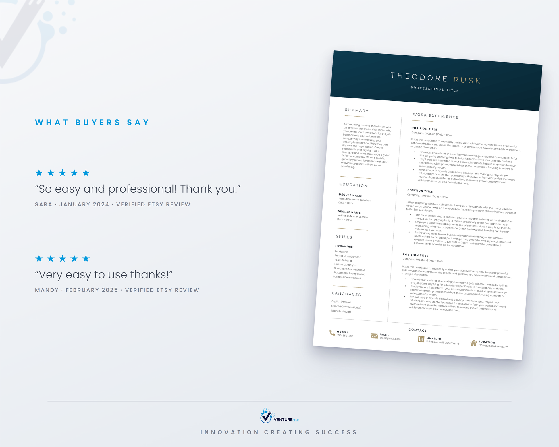 Theodore Rusk CV template 05