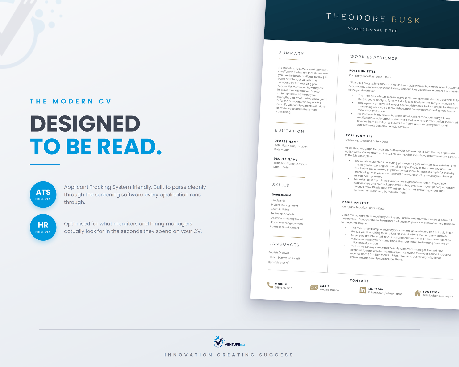 Theodore Rusk CV template 10