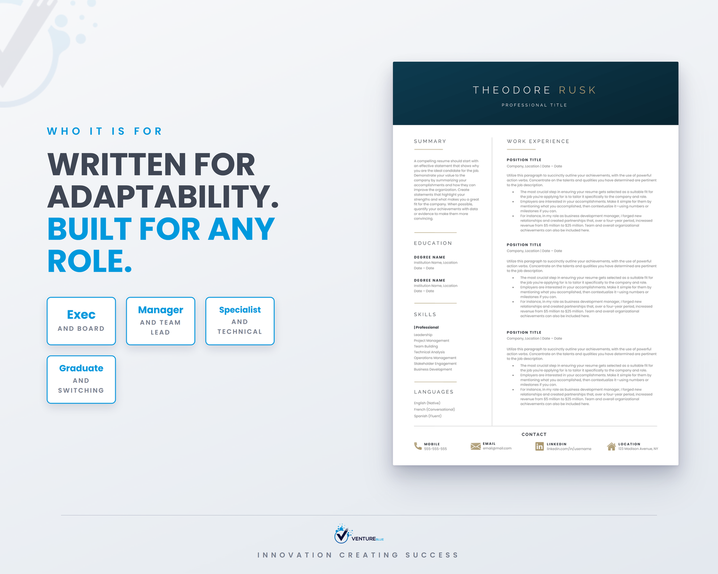 Theodore Rusk CV template 16