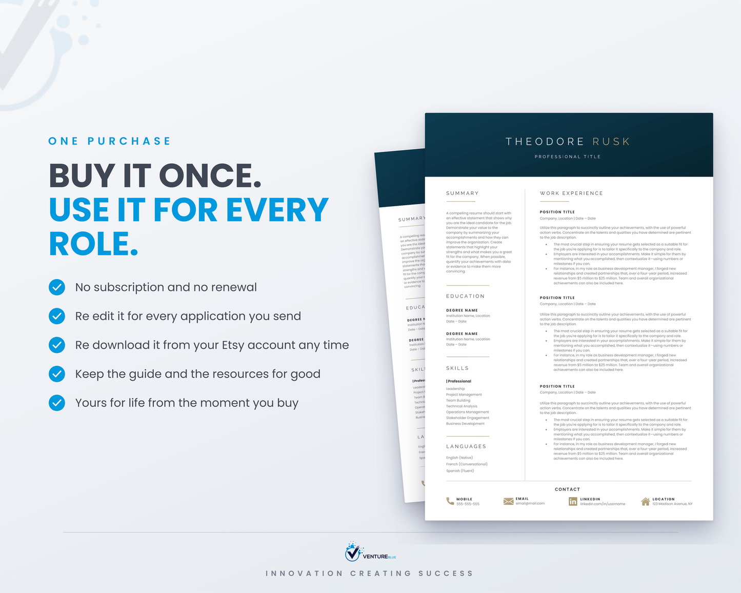Theodore Rusk CV template 18