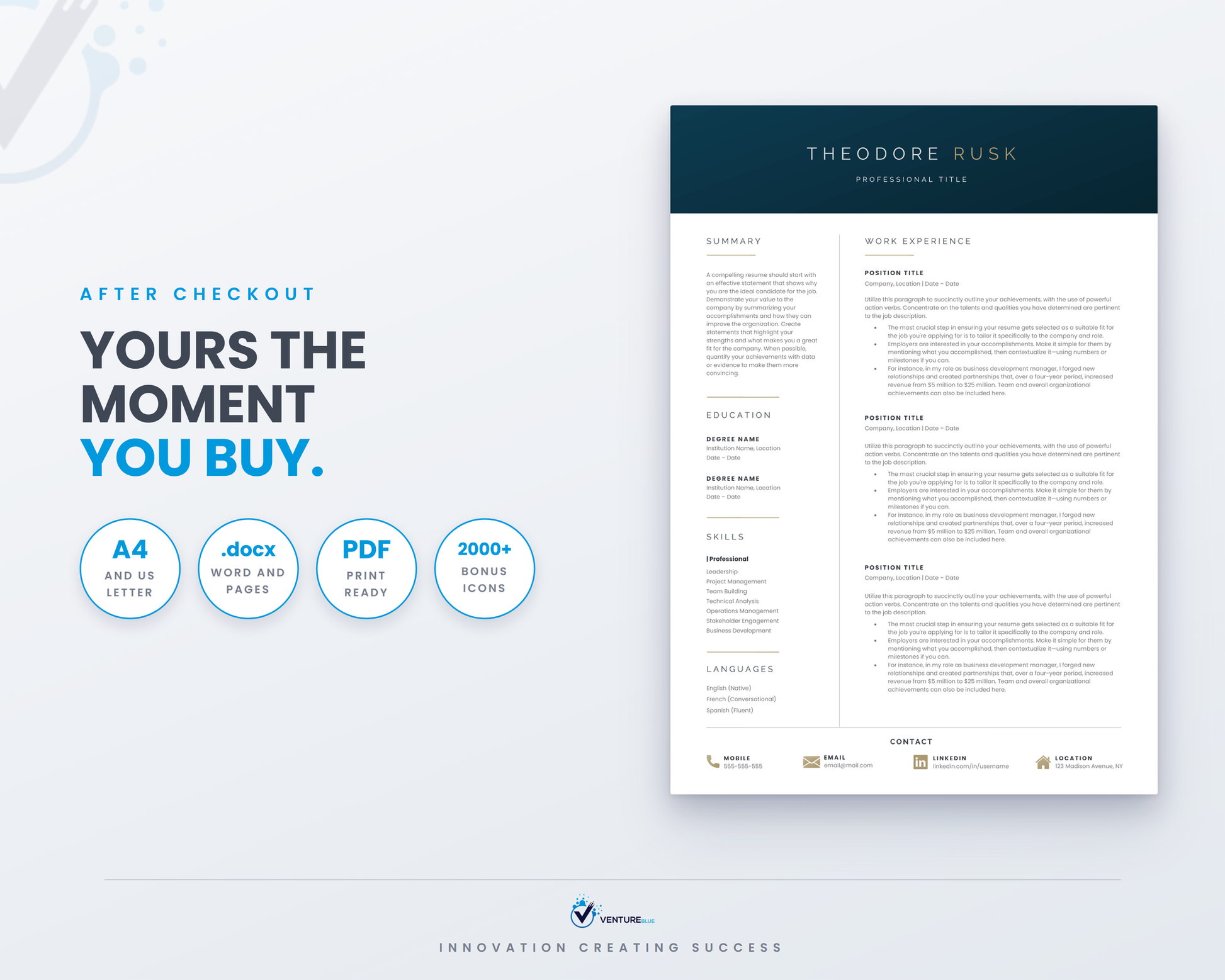 Theodore Rusk CV template 19