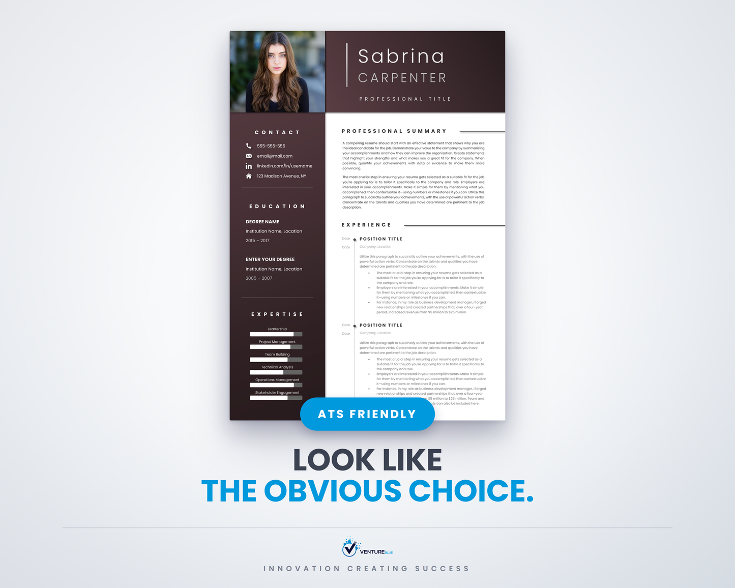 Sabrina Carpenter CV template 01