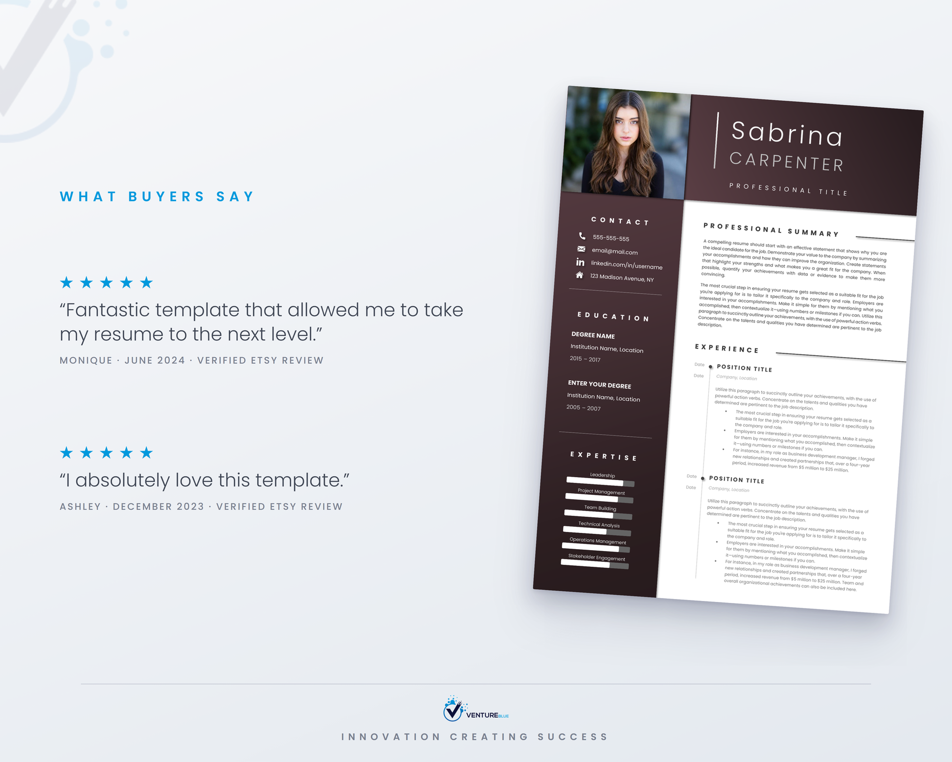 Sabrina Carpenter CV template 05