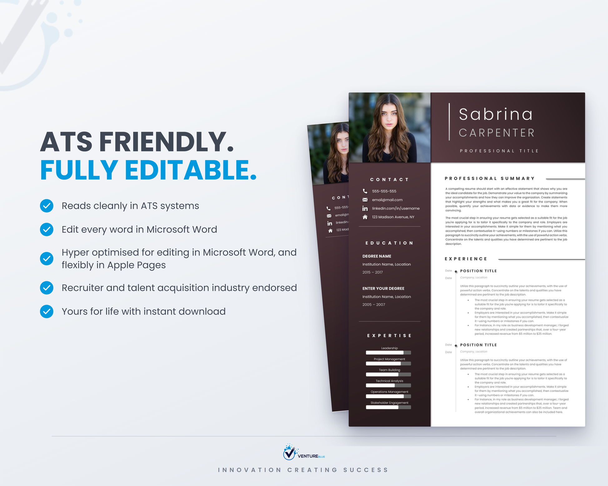 Sabrina Carpenter CV template 08
