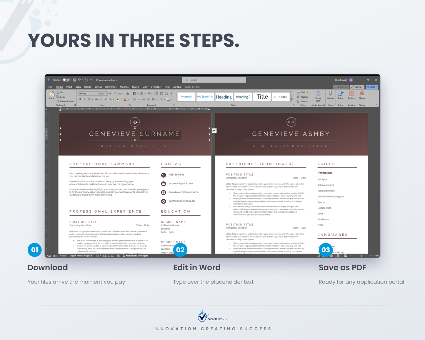 Genevieve Ashby CV template 11